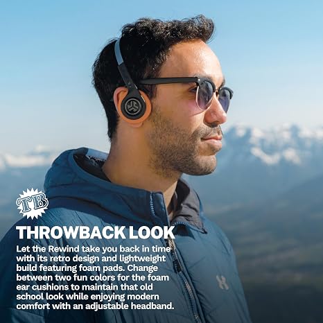 JLab, Rewind 2, Retro Wireless on-Ear Headphones