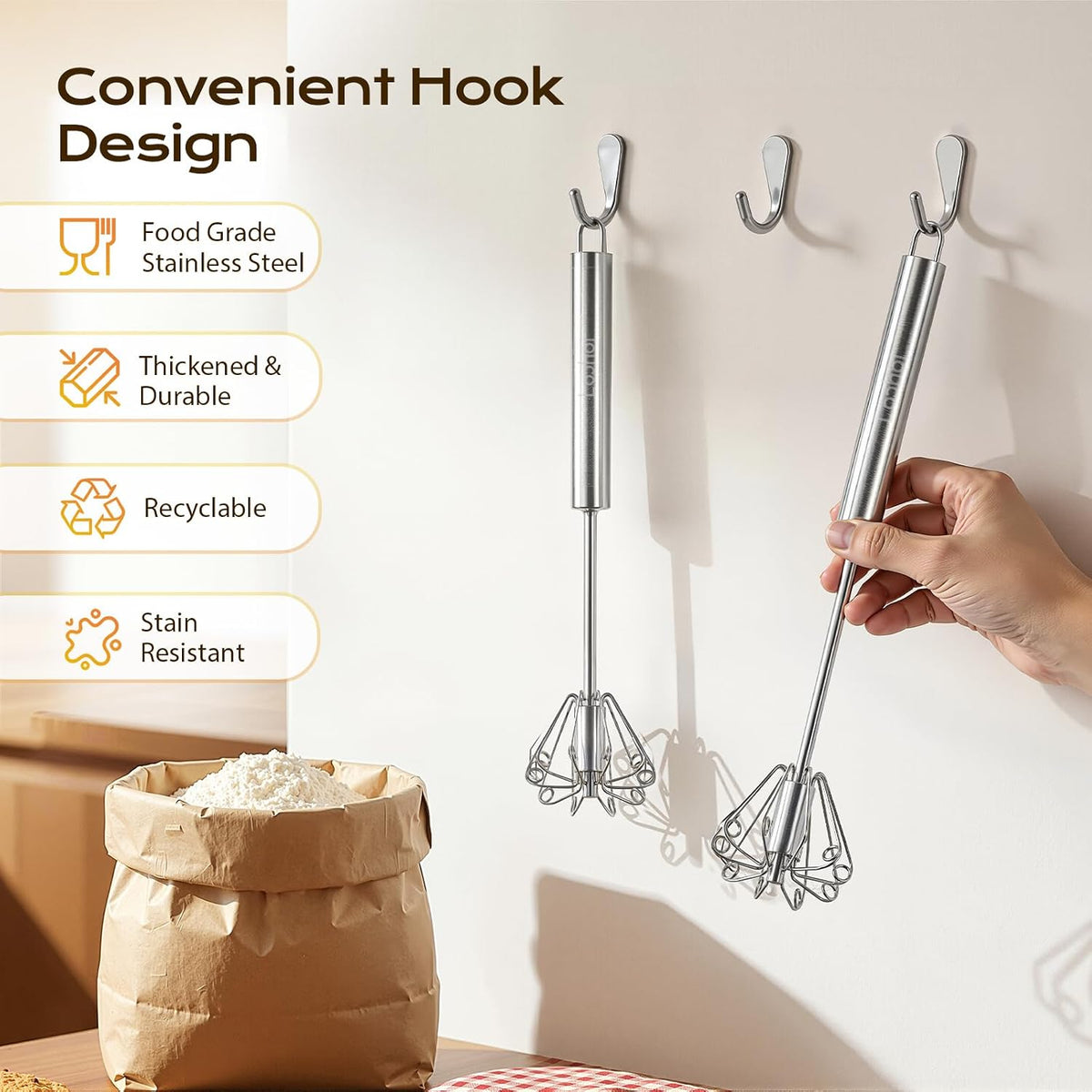 Stainless Steel Semi-Automatic Whisk
